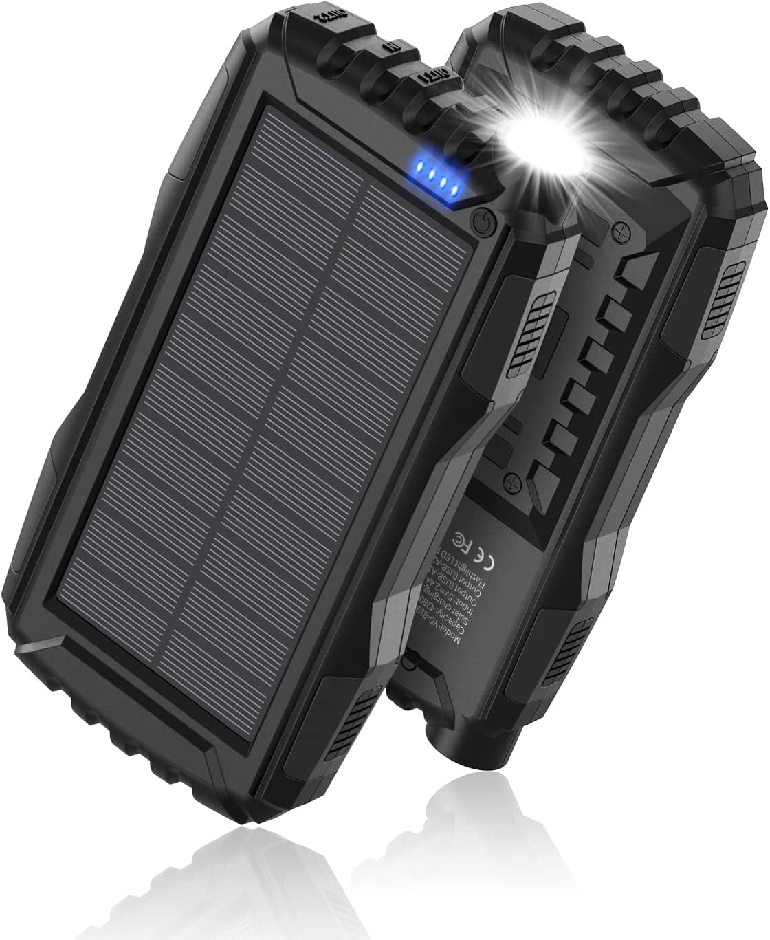 Solar PowerBank - 42800Mah solar battery charger with a built in bright flashlight